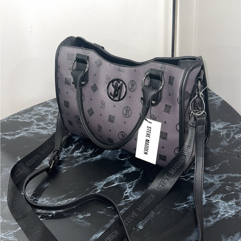 Steve Madden Black and Gray Shoulder Crossbody Bag NWT - Picture 3 of 14